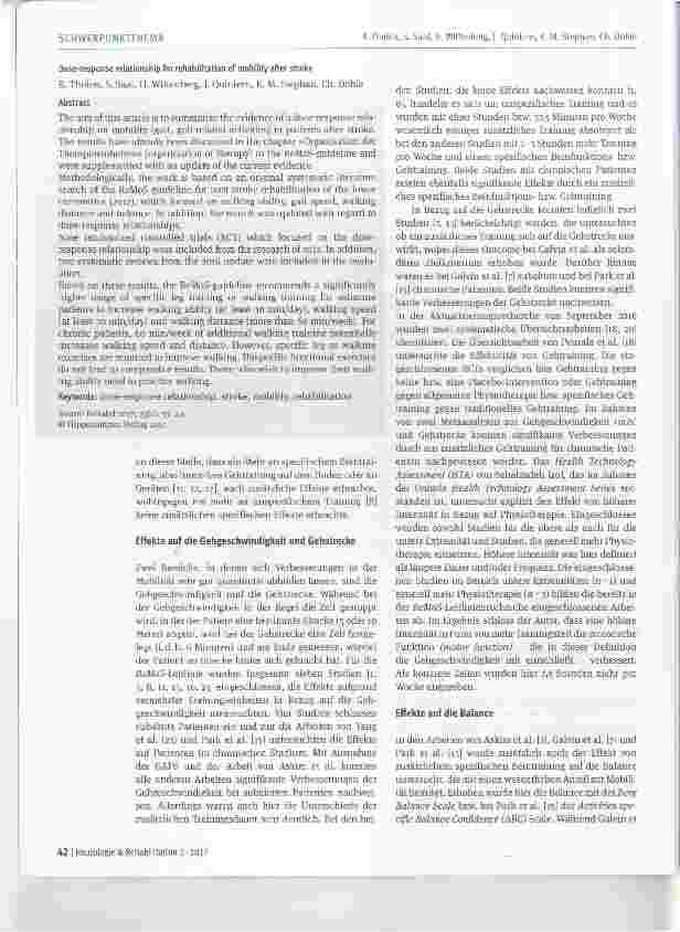 Vorschauseite 4: Dosis-Wirkungs-Beziehungen bei der Rehabilitation der Mobilität nach Schlaganfall Erkenntnisse aus der S2e-Leitlinie (ReMoS)