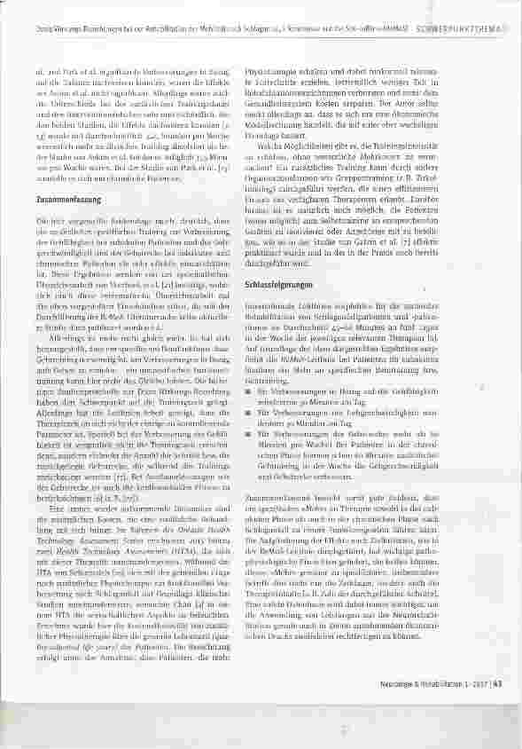 Vorschauseite 5: Dosis-Wirkungs-Beziehungen bei der Rehabilitation der Mobilität nach Schlaganfall Erkenntnisse aus der S2e-Leitlinie (ReMoS)