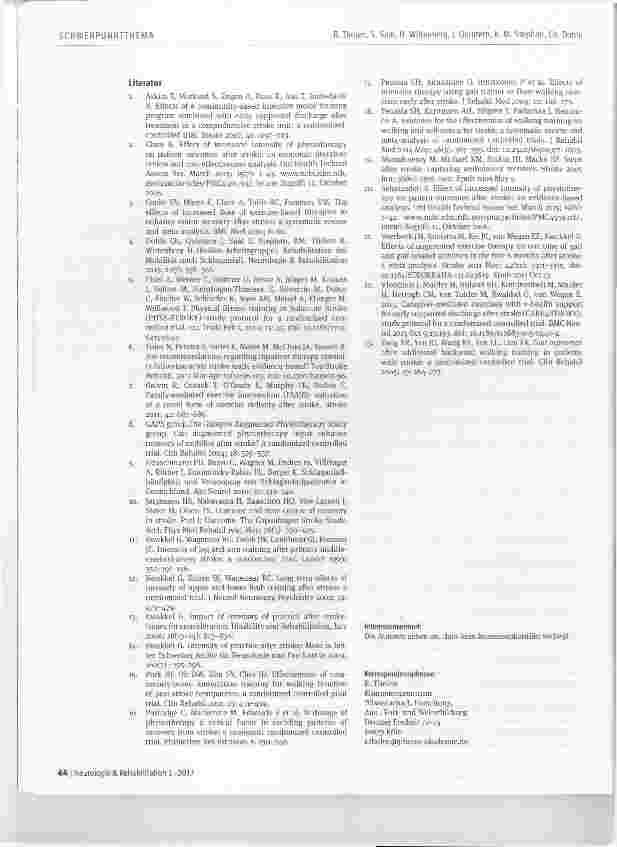 Vorschauseite 6: Dosis-Wirkungs-Beziehungen bei der Rehabilitation der Mobilität nach Schlaganfall Erkenntnisse aus der S2e-Leitlinie (ReMoS)