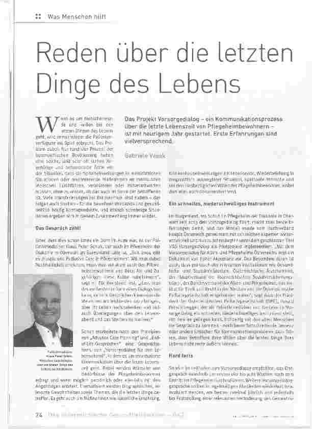 Vorschauseite 1: Reden über die letzten Dinge des Lebens