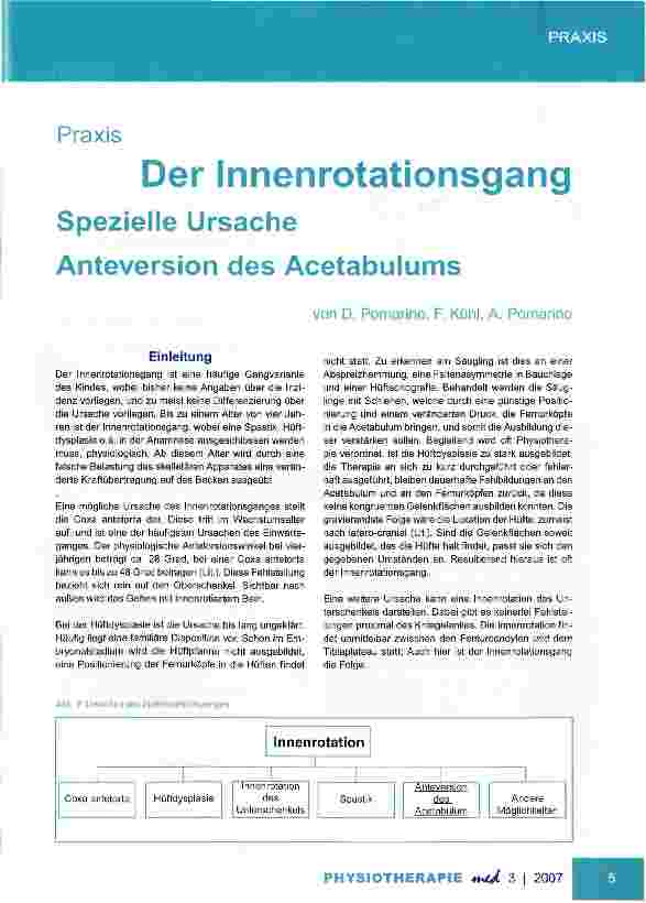Vorschauseite 1: Der InnenrotationsgangSpezielle Ursache Anteversion des Acetabulums