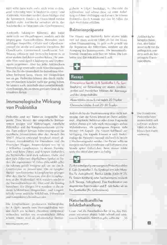 Vorschauseite 2: Probiotika statt Antibiotika Die Behandlung von Infekten mit Bakterienpräparaten