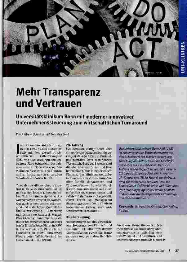 Vorschauseite 1: Mehr Transparenz und Vertrauen