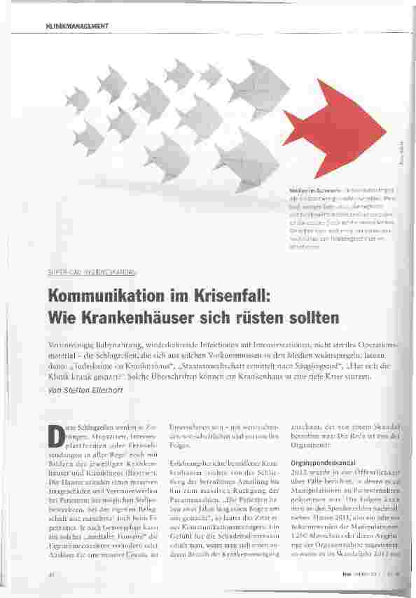 Vorschauseite 1: Kommunikation im Krisenfall: Wie Krankenhäuser sich rüsten sollten