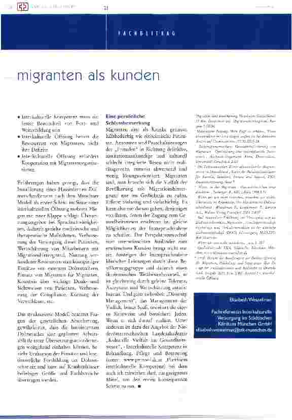 Vorschauseite 5: Migration ist keine Krankheit und keine Behinderung - Migranten als Kunden