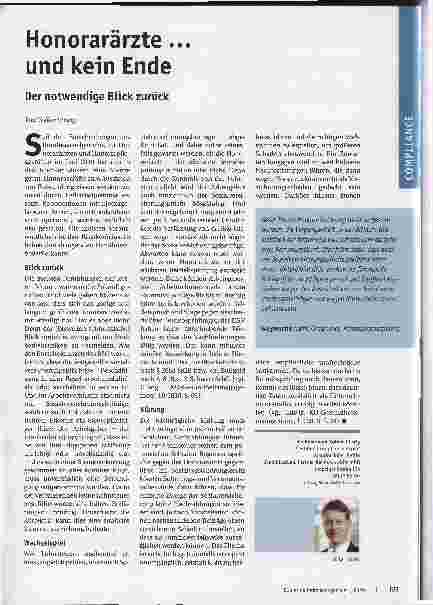 Vorschauseite 1: Honorarärzte... und kein Ende