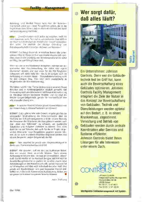 Vorschauseite 2: Eine ganz besondere Klientel Facility-Management im Krankenhaus