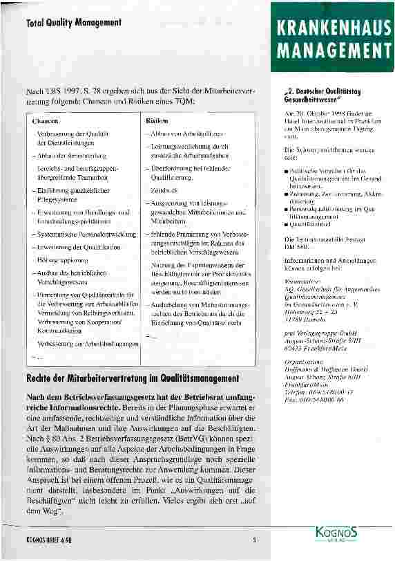 Vorschauseite 3: Rechte und Pflichten der Mitarbeitervertretungen im Qualitätsmanagement