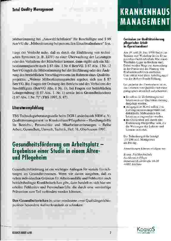 Vorschauseite 5: Rechte und Pflichten der Mitarbeitervertretungen im Qualitätsmanagement