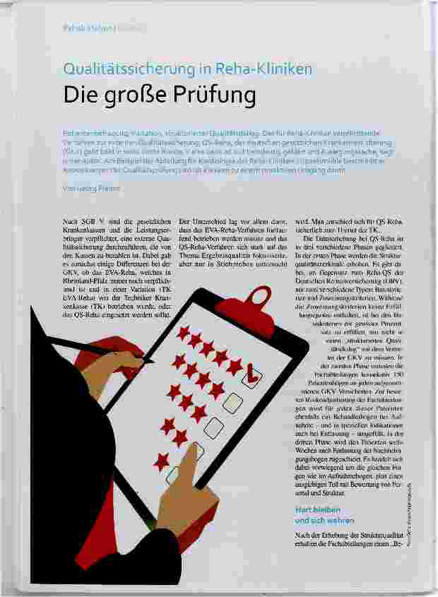 Vorschauseite 1: Qualitätssicherung in Reha-Kliniken Die große Prüfung