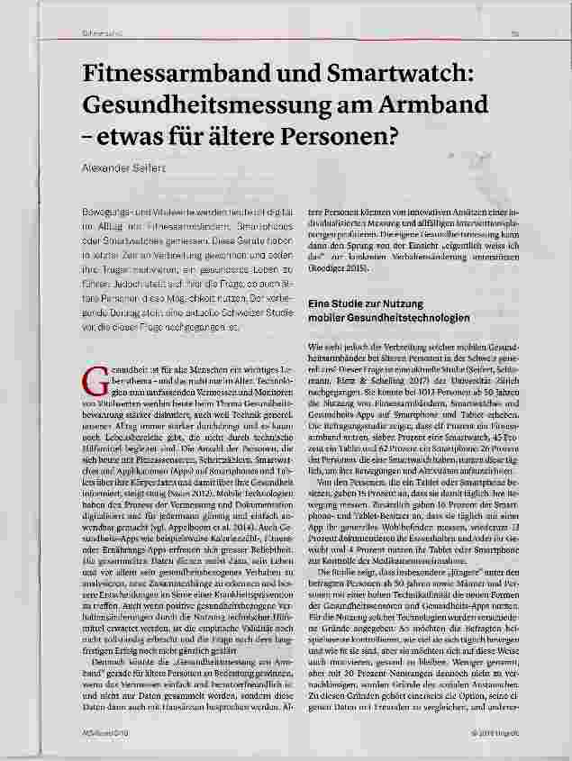 Vorschauseite 1: Fitnessarmband und Smartwatch: Gesundheitsmessung am Armband etwas für ältere Personen?