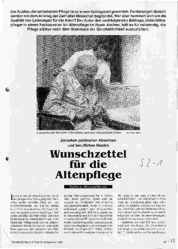Vorschauseite 1: Wunschzettel für die Altenpflege