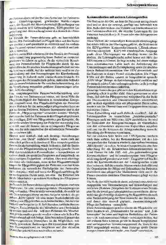 Vorschauseite 2: EDV in der Krankenpflege Anwendungsfelder und Probleme