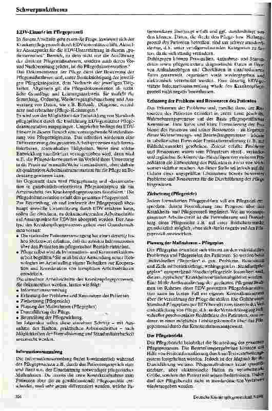 Vorschauseite 3: EDV in der Krankenpflege Anwendungsfelder und Probleme