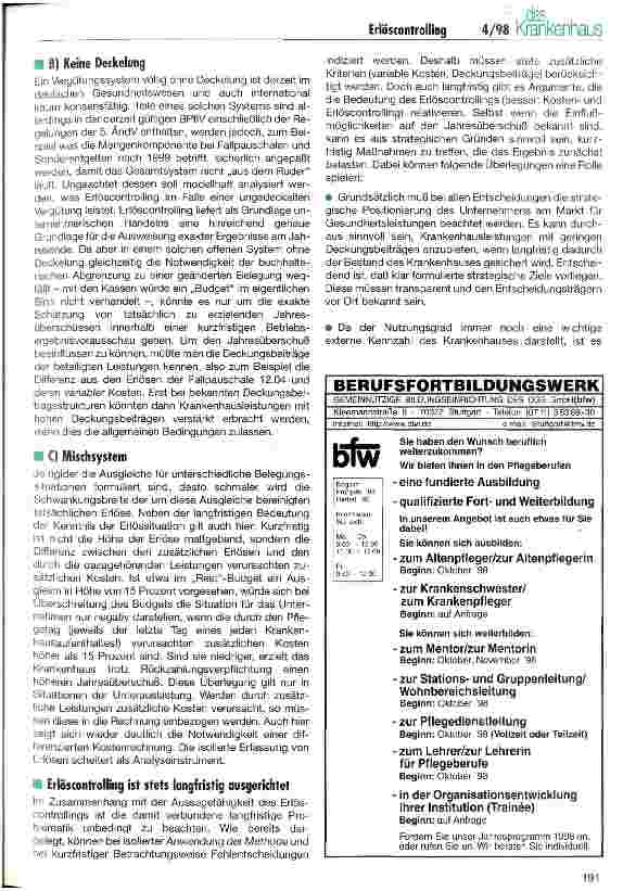 Vorschauseite 4: Erlöscontrolling im Krankenhaus - welche Informationen kann es liefern?