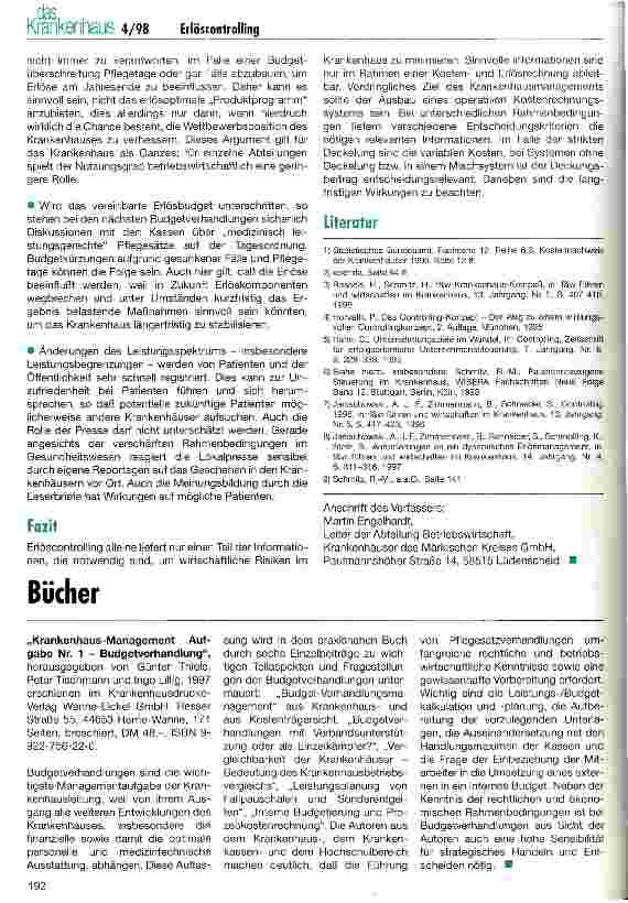 Vorschauseite 5: Erlöscontrolling im Krankenhaus - welche Informationen kann es liefern?