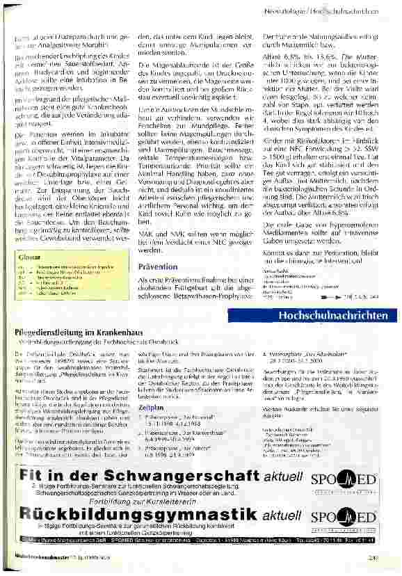 Vorschauseite 3: Nekrotisierende Enterocolitis (NEC), Teil 1 Diagnose, klinisches Bild und pflegerische Maßnahmen