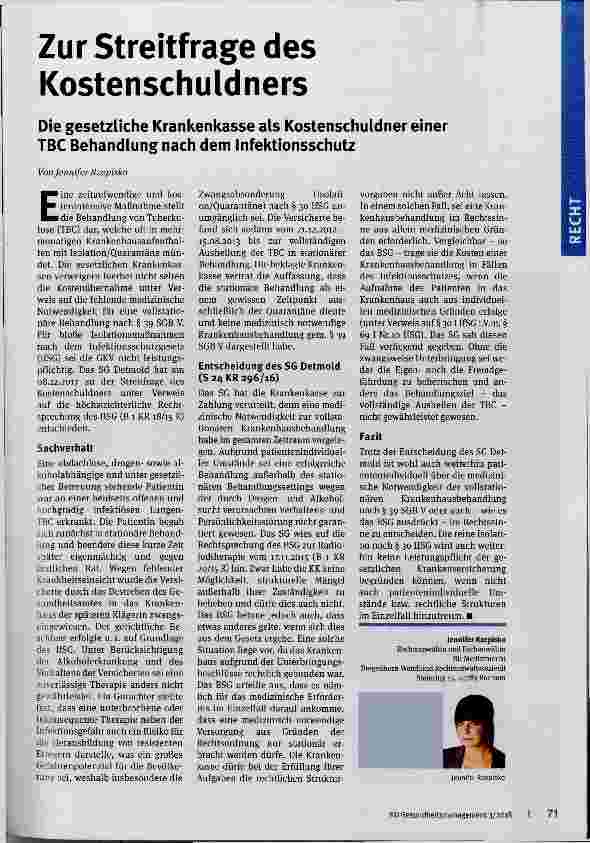 Vorschauseite 1: Zur Streitfrage des Kostenschuldners
