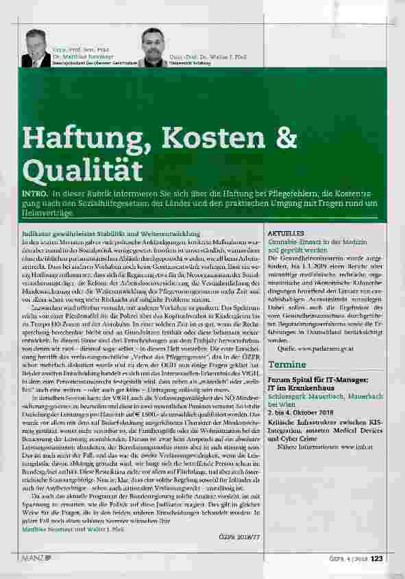 Vorschauseite 1: Haftung, Kosten & Qualität