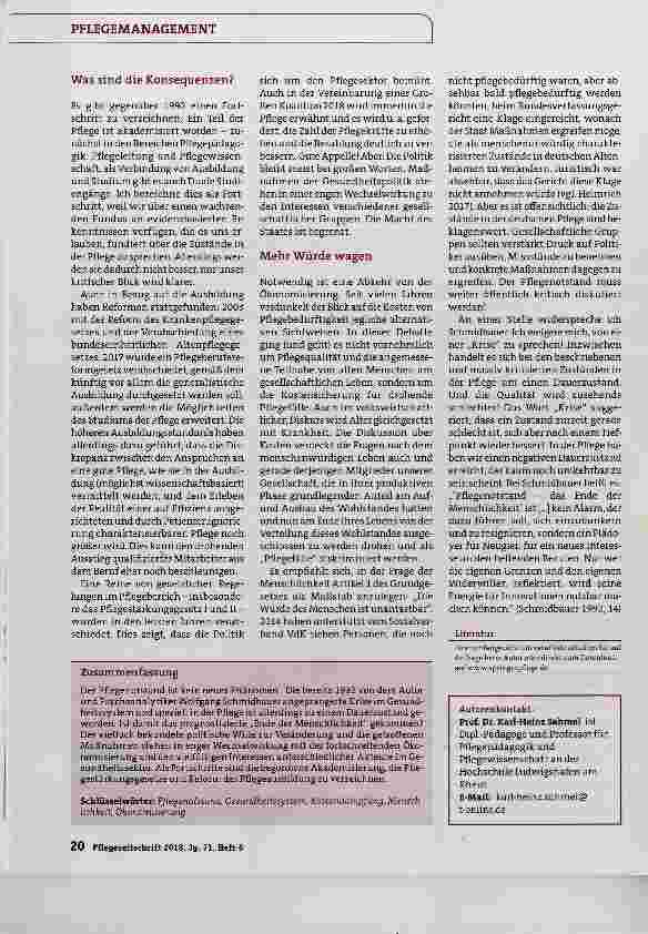 Vorschauseite 3: Pflegenotstand ist das Ende der Menschlichkeit erreicht?