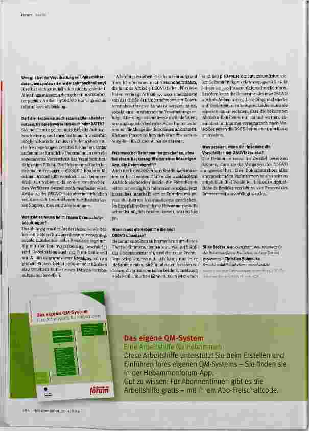 Vorschauseite 3: Rechtsforum Die neue Datenschutzgrundverordnung (DSGVO)