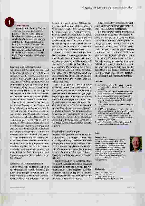Vorschauseite 4: Sexualität und Krankheit im Alter Anmerkungen aus gerontopsychiatrischer Sicht