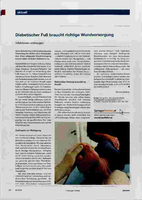 Vorschauseite 1: Diabetischer Fuß braucht richtige Wundversorgung