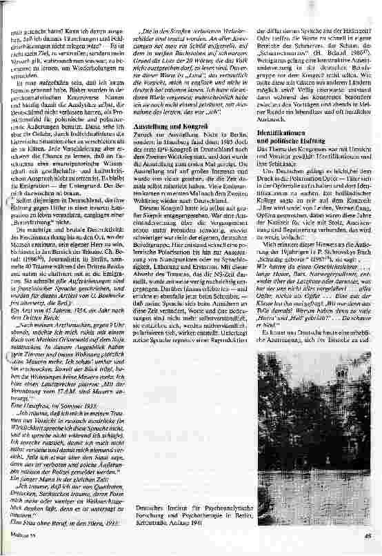 Vorschauseite 3: Hier geht das Leben auf eine sehr merkwürdige Weise weiter Psychoanalyse im Nationalsozialismus -- eine Ausstellung