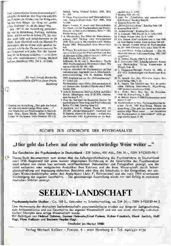 Vorschauseite 5: Hier geht das Leben auf eine sehr merkwürdige Weise weiter Psychoanalyse im Nationalsozialismus -- eine Ausstellung