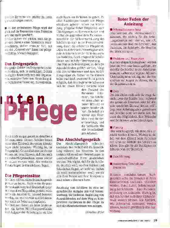 Vorschauseite 2: Schüler in der ambulanten Pflege