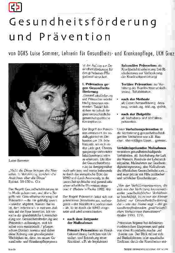 Vorschauseite 1: Gesundheitsförderung und Prävention