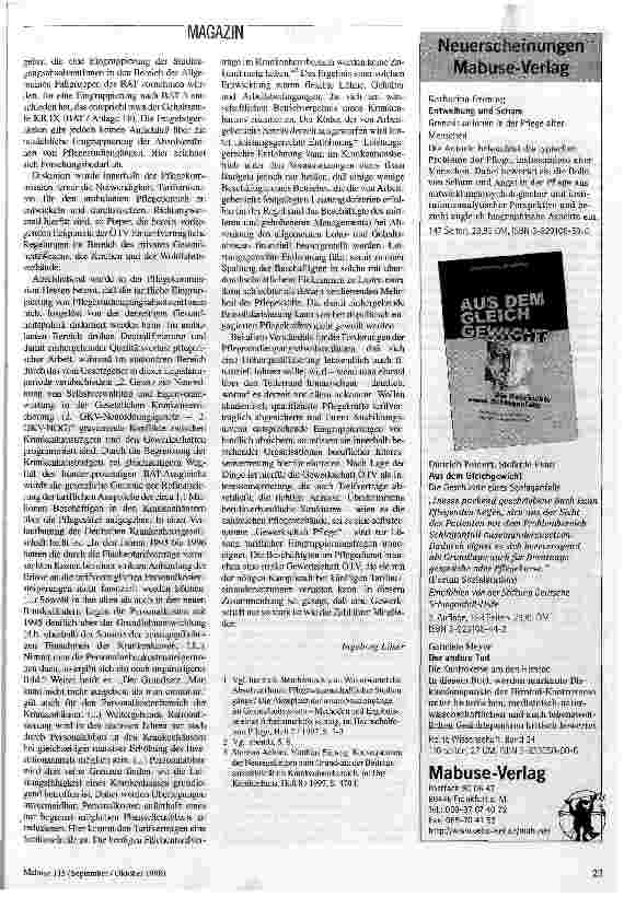 Vorschauseite 2: Nachbesserungsbedarf Zur tariflichen Eingruppierung der PfleegstudienabsolventInnen