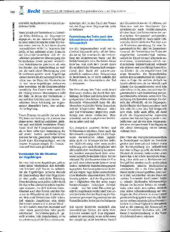 Vorschauseite 2: Informationen zum Transplantationsgesetz und Organspende