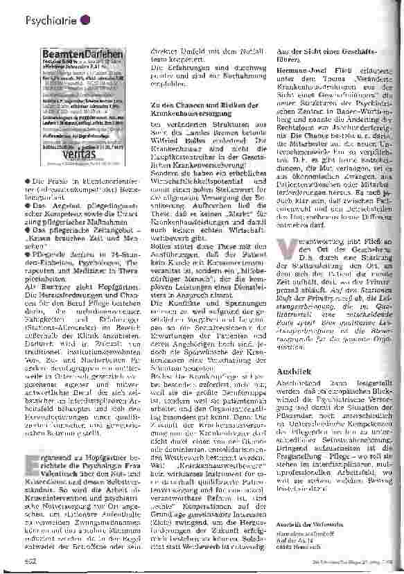 Vorschauseite 5: Veränderte Krankenhausstrukturen - Chancen und Herausforderungen für die psychiatrische Pflege 3. Europäisches Psychiatrisches Krankenplfegesymposium Wiesloch