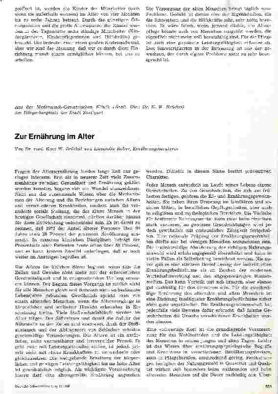 Vorschauseite 1: Zur Ernährung im Alter