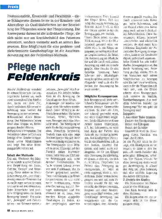 Vorschauseite 1: Pflege nach Feldenkrais