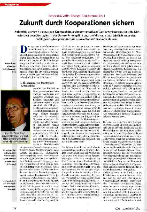 Vorschauseite 1: Perspektive 2010 - Change - Management Teil 1