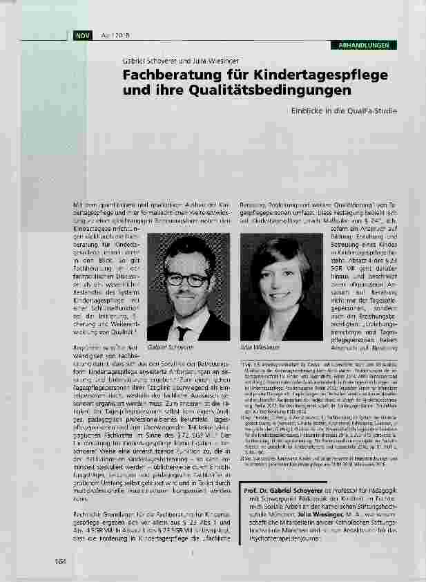 Vorschauseite 1: Fachberatung für Kindertagespflege und ihre Qualitätsbedingungen