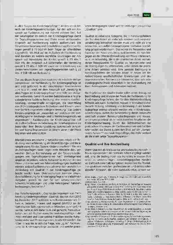 Vorschauseite 2: Fachberatung für Kindertagespflege und ihre Qualitätsbedingungen