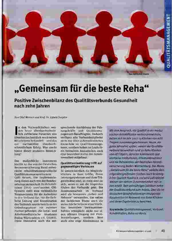 Vorschauseite 1: Gemeinsam für die beste Reha