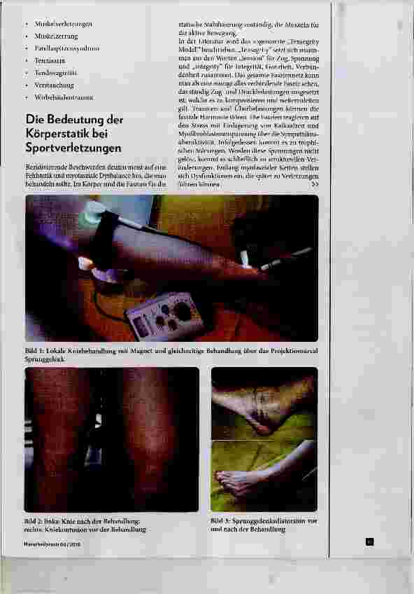 Vorschauseite 4: Sportverletzungen und Traumata behandeln und verbeugen Mit der Siener-Therapie NPSO