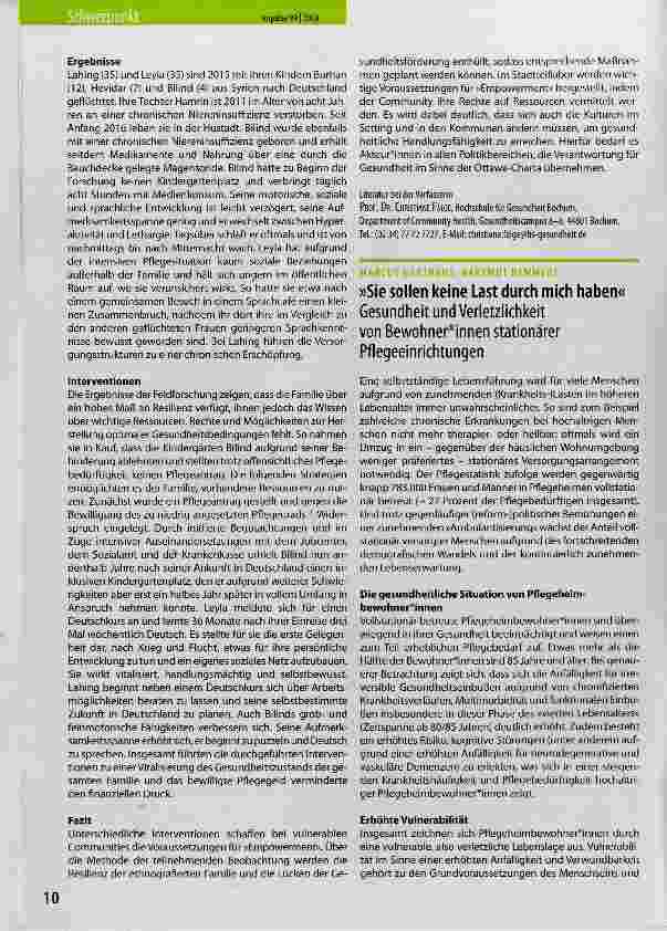 Vorschauseite 1: »Sie sollen keine Last durch mich haben« Gesundheit und Verletzlichkeit von Bewohner*innen stationärer Pflegeeinrichtungen