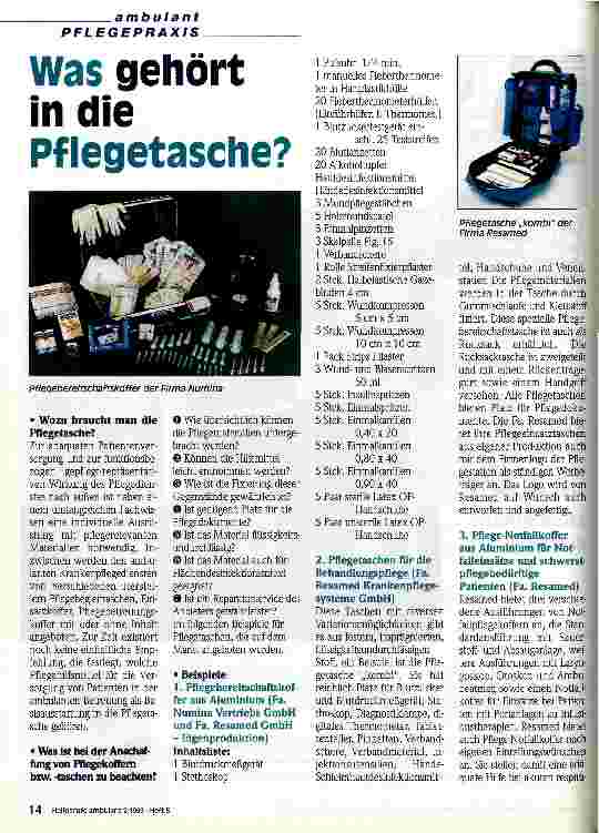 Vorschauseite 1: Was gehört in die Pflegetasche