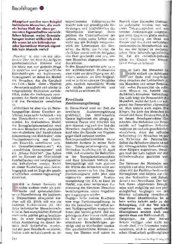 Vorschauseite 3: Bioethik-Konvention und Organverpflanzung Kritische Anmerkungen