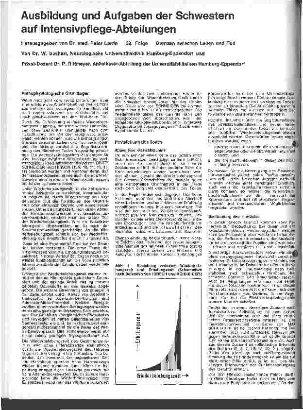 Vorschauseite 1: Ausbildung und Aufgaben der Schwestern auf Intensivpflege-Abteilungen 32. Folge: Grenzen zwischen Leben und Tod