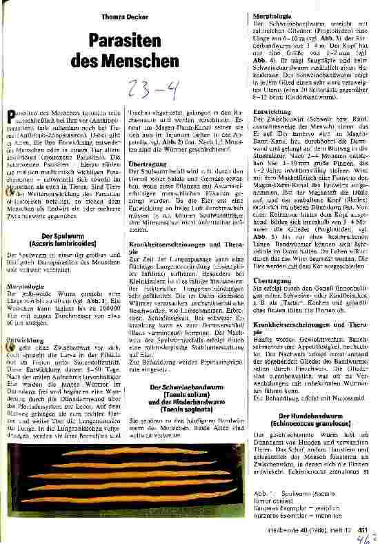 Vorschauseite 1: Parasiten des Menschen