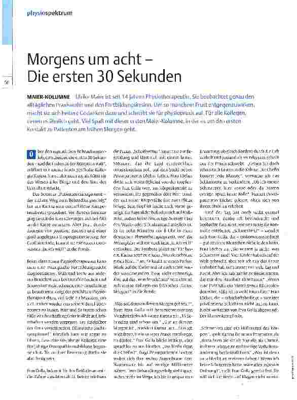 Vorschauseite 1: Morgens um acht-Die ersten 30 Sekunden