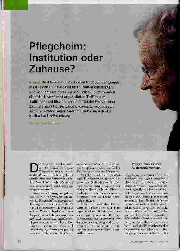 Vorschauseite 1: Pflegeheim: Institution oder Zuhause?