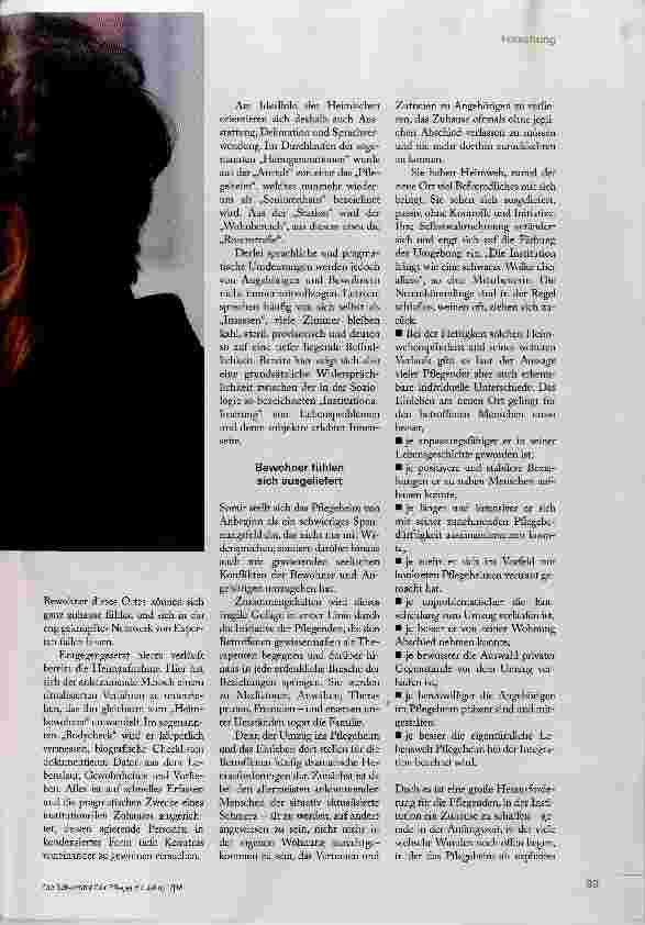 Vorschauseite 2: Pflegeheim: Institution oder Zuhause?
