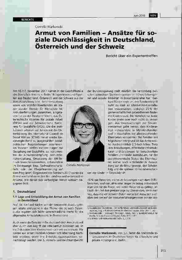 Vorschauseite 1: Armut von Familien - Ansätze für soziale Durchlässigkeit in Deutschland, Österreich und der Schweiz